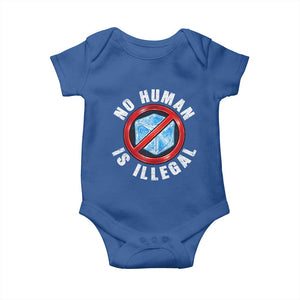 Abolish Ice No Human is Illegal Baby Onesie Retro Protest Subtle FDT TS10 Royal Blue Print Your Wear