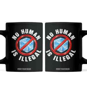 Abolish Ice No Human is Illegal Coffee Mug Retro Protest Subtle FDT TS10 Black Print Your Wear