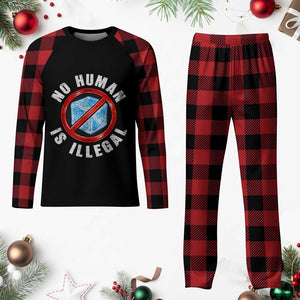 Abolish Ice No Human is Illegal Plaid Pajama Set Retro Protest Subtle FDT TS10 Buffalo Plaid Print Your Wear