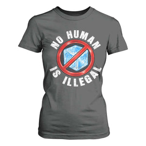 Abolish Ice No Human is Illegal T Shirt For Women Retro Protest Subtle FDT TS10 Dark Heather Print Your Wear