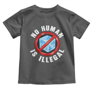 Abolish Ice No Human is Illegal Toddler T Shirt Retro Protest Subtle FDT TS10 Dark Heather Print Your Wear