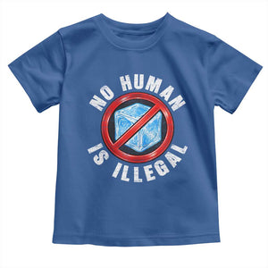 Abolish Ice No Human is Illegal Toddler T Shirt Retro Protest Subtle FDT TS10 Royal Blue Print Your Wear