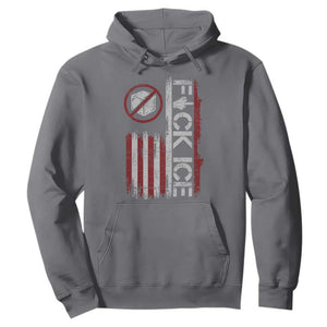 Fck Ice Hoodie Retro US Flag Subtle FDT Protest TS10 Charcoal Print Your Wear