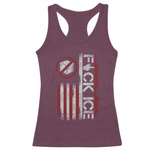 Fck Ice Racerback Tank Top Retro US Flag Subtle FDT Protest TS10 Maroon Print Your Wear