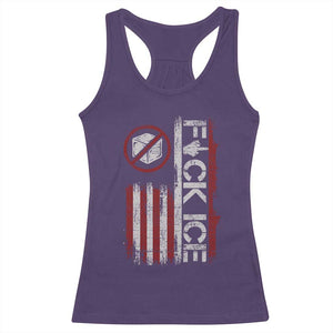 Fck Ice Racerback Tank Top Retro US Flag Subtle FDT Protest TS10 Purple Print Your Wear