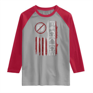 Fck Ice Raglan Shirt Retro US Flag Subtle FDT Protest TS10 Sport Gray Red Print Your Wear