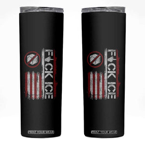 Fck Ice Skinny Tumbler Retro US Flag Subtle FDT Protest TS10 Black Print Your Wear