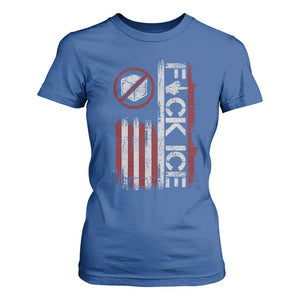 Fck Ice T Shirt For Women Retro US Flag Subtle FDT Protest TS10 Royal Blue Print Your Wear