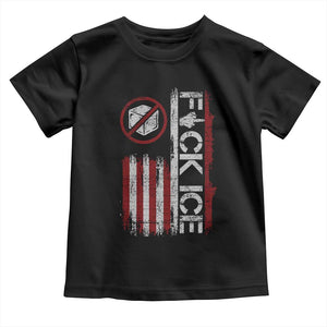 Fck Ice Toddler T Shirt Retro US Flag Subtle FDT Protest TS10 Black Print Your Wear