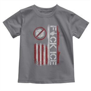 Fck Ice Toddler T Shirt Retro US Flag Subtle FDT Protest TS10 Charcoal Print Your Wear