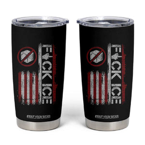 Fck Ice Tumbler Cup Retro US Flag Subtle FDT Protest TS10 Black Print Your Wear