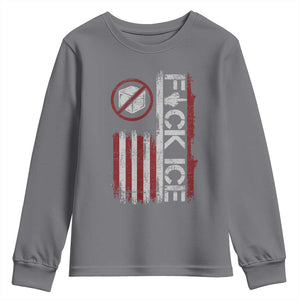 Fck Ice Youth Sweatshirt Retro US Flag Subtle FDT Protest TS10 Charcoal Print Your Wear