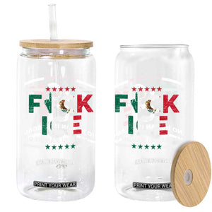 Fck Ice Glass Can Mexico Flag Mexican Immigrant Anti Immigration Enforcement TS10 Print Your Wear