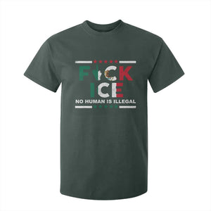 Fck Ice T Shirt For Kid Mexico Flag Mexican Immigrant Anti Immigration Enforcement TS10 Dark Forest Green Print Your Wear