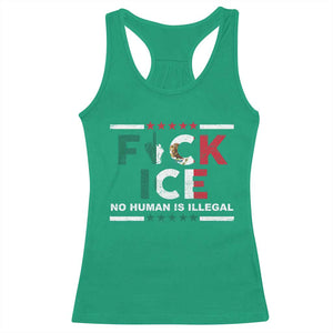 Fck Ice Racerback Tank Top Mexico Flag Mexican Immigrant Anti Immigration Enforcement TS10 Irish Green Print Your Wear