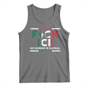 Fck Ice Tank Top Mexico Flag Mexican Immigrant Anti Immigration Enforcement TS10 Black Heather Print Your Wear