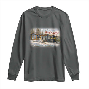 Coming To The Cottage Long Sleeve Shirt Retro LGBT Romance Hockey Fan TS10 Dark Heather Print Your Wear