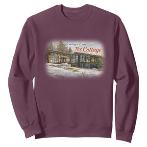 Coming To The Cottage Sweatshirt Retro LGBT Romance Hockey Fan TS10 Maroon Print Your Wear