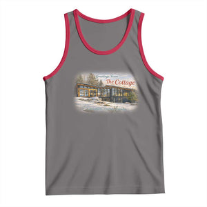 Coming To The Cottage Tank Top Retro LGBT Romance Hockey Fan TS10 Deep Heather Red Print Your Wear