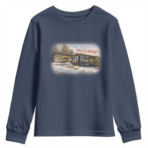 Coming To The Cottage Youth Sweatshirt Retro LGBT Romance Hockey Fan TS10 Navy Print Your Wear