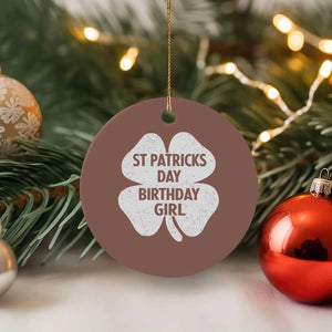 St Patricks Day Birthday Girl Ceramic Ornament Irish Bday Shamrock Clovers TS10 1pc Mocha Print Your Wear