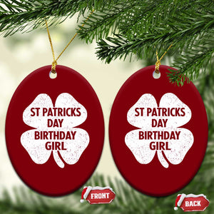 St Patricks Day Birthday Girl Ceramic Ornament Irish Bday Shamrock Clovers TS10 Print Your Wear