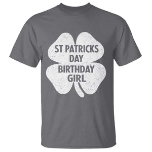 St Patricks Day Birthday Girl T Shirt Irish Bday Shamrock Clovers TS10 Charcoal Print Your Wear