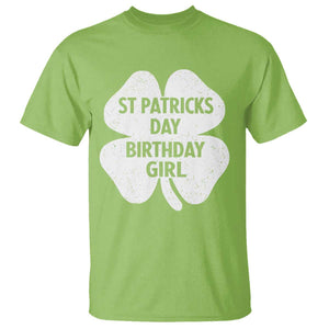 St Patricks Day Birthday Girl T Shirt Irish Bday Shamrock Clovers TS10 Lime Print Your Wear