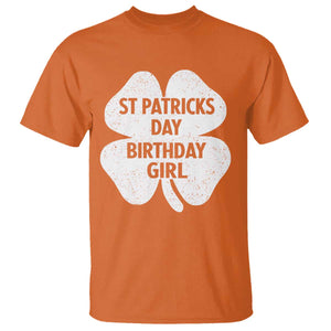 St Patricks Day Birthday Girl T Shirt Irish Bday Shamrock Clovers TS10 Orange Print Your Wear
