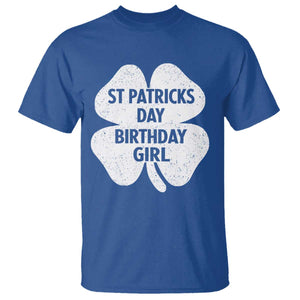 St Patricks Day Birthday Girl T Shirt Irish Bday Shamrock Clovers TS10 Royal Blue Print Your Wear