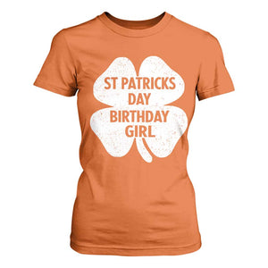 St Patricks Day Birthday Girl T Shirt For Women Irish Bday Shamrock Clovers TS10 Orange Print Your Wear