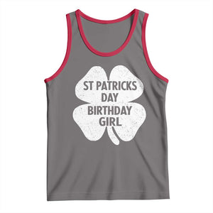 St Patricks Day Birthday Girl Tank Top Irish Bday Shamrock Clovers TS10 Deep Heather Red Print Your Wear