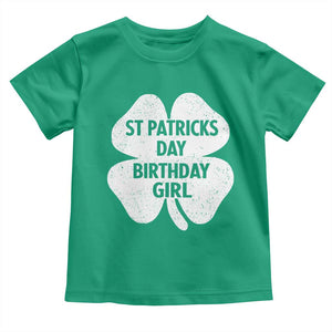 St Patricks Day Birthday Girl Toddler T Shirt Irish Bday Shamrock Clovers TS10 Irish Green Print Your Wear