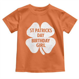St Patricks Day Birthday Girl Toddler T Shirt Irish Bday Shamrock Clovers TS10 Orange Print Your Wear