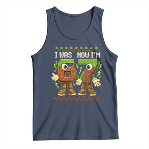 I Was 6 Now Im 7 7th Birthday 67 Meme Tank Top Six Seven Checkered Kids Gaming Meme TS10 Navy Print Your Wear