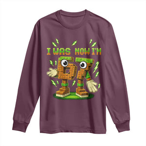 I Was 6 Now Im 7 7th Birthday 67 Meme Long Sleeve Shirt Funny 6 7 Birthday Six Seven Kids Gaming TS10 Maroon Print Your Wear