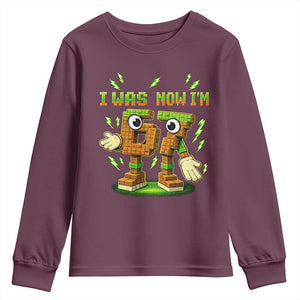 I Was 6 Now Im 7 7th Birthday 67 Meme Youth Sweatshirt Funny 6 7 Birthday Six Seven Kids Gaming TS10 Maroon Print Your Wear