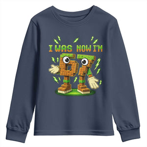 I Was 6 Now Im 7 7th Birthday 67 Meme Youth Sweatshirt Funny 6 7 Birthday Six Seven Kids Gaming TS10 Navy Print Your Wear