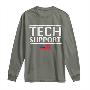 Tech Support Long Sleeve Shirt IT Support Programmer Engineer Elon Musk TS10 Military Green Print Your Wear