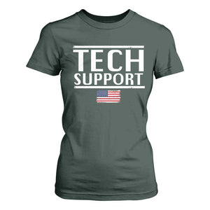 Tech Support T Shirt For Women IT Support Programmer Engineer Elon Musk TS10 Dark Forest Green Print Your Wear