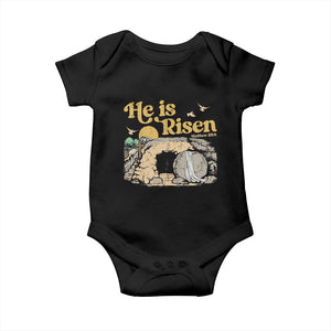 He Is Risen Baby Onesie Retro Vintage Easter Jesus Christian Apparel TS10 Black Print Your Wear