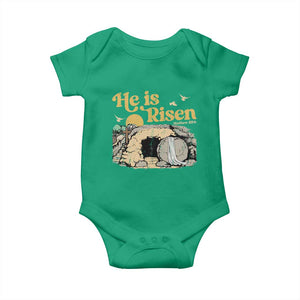 He Is Risen Baby Onesie Retro Vintage Easter Jesus Christian Apparel TS10 Irish Green Print Your Wear