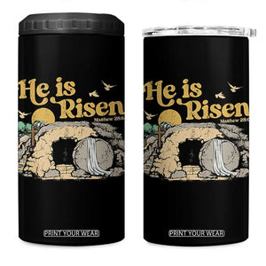 He Is Risen 4 in 1 Can Cooler Tumbler Retro Vintage Easter Jesus Christian Apparel TS10 One Size: 16 oz Black Print Your Wear