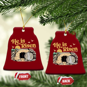 He Is Risen Ceramic Ornament Retro Vintage Easter Jesus Christian Apparel TS10 Print Your Wear