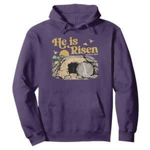 He Is Risen Hoodie Retro Vintage Easter Jesus Christian Apparel TS10 Purple Print Your Wear