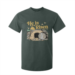 He Is Risen T Shirt For Kid Retro Vintage Easter Jesus Christian Apparel TS10 Dark Forest Green Print Your Wear