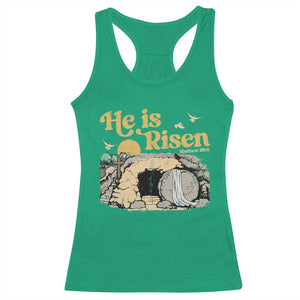 He Is Risen Racerback Tank Top Retro Vintage Easter Jesus Christian Apparel TS10 Irish Green Print Your Wear