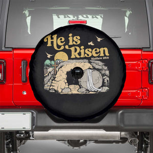 He Is Risen Spare Tire Cover Retro Vintage Easter Jesus Christian Apparel TS10 Black Print Your Wear