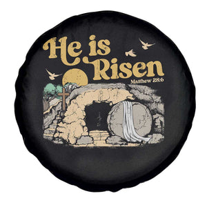 He Is Risen Spare Tire Cover Retro Vintage Easter Jesus Christian Apparel TS10 Print Your Wear