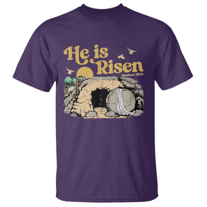 He Is Risen T Shirt Retro Vintage Easter Jesus Christian Apparel TS10 Purple Print Your Wear